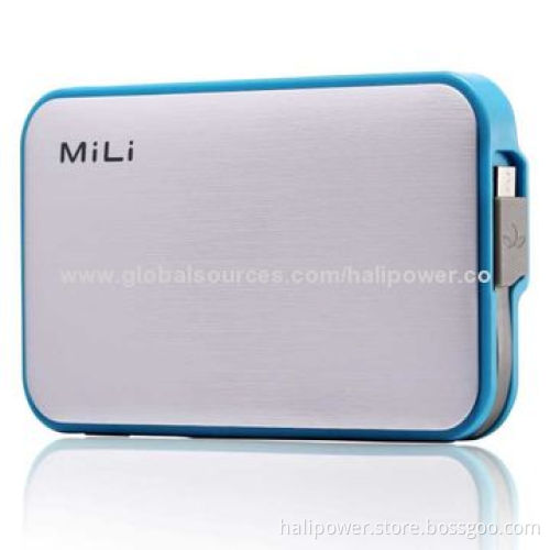 External/Portable Battery Charger for Smartphones with 6,000mAh Capacity, 5V/1A Input